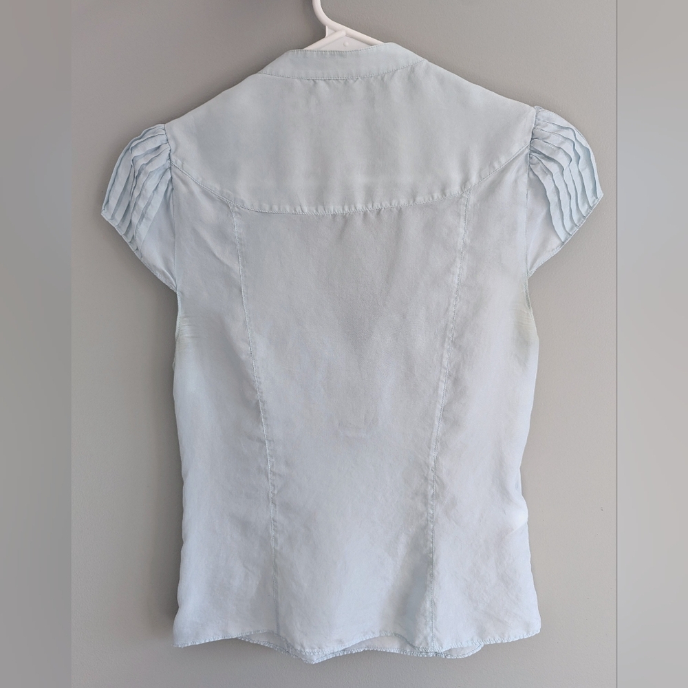 100% Silk - Karen Millen Pale Blue Sleeveless Blouse Good Condition - Picture 2 of 6